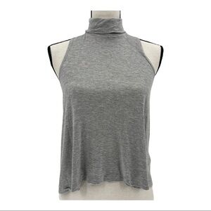 Forever 21 Gray Sleeveless Turtleneck Shirt Size S
